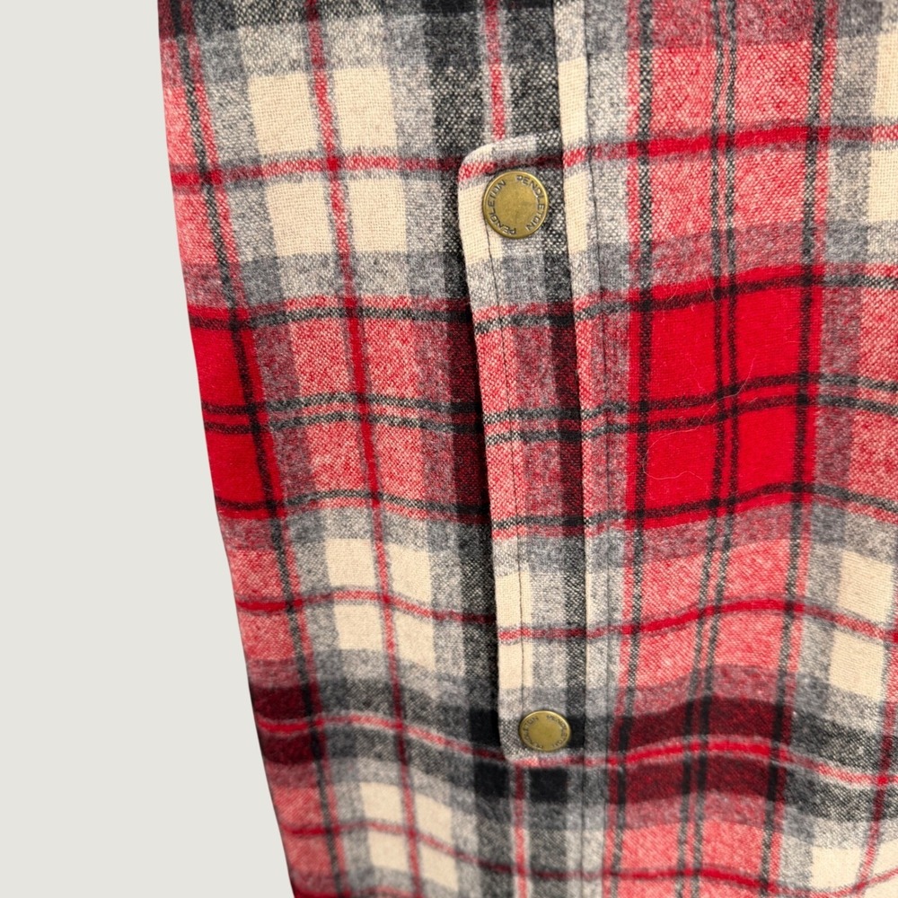 Pendleton Portland Collection Plaid Dress Size Large Red Wool Short Sleeve Shift - Picture 5 of 7